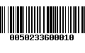 Código de Barras 0050233600010