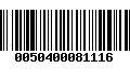 Código de Barras 0050400081116