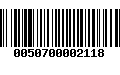 Código de Barras 0050700002118