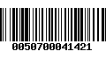 Código de Barras 0050700041421