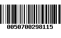 Código de Barras 0050700298115