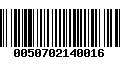 Código de Barras 0050702140016