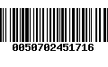 Código de Barras 0050702451716