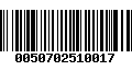 Código de Barras 0050702510017