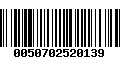 Código de Barras 0050702520139