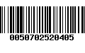 Código de Barras 0050702520405