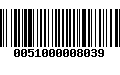 Código de Barras 0051000008039