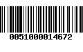 Código de Barras 0051000014672