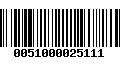 Código de Barras 0051000025111