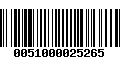 Código de Barras 0051000025265