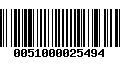 Código de Barras 0051000025494