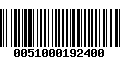 Código de Barras 0051000192400