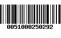 Código de Barras 0051000250292