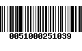 Código de Barras 0051000251039