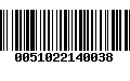 Código de Barras 0051022140038