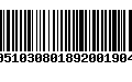 Código de Barras 00510308018920019043