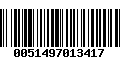 Código de Barras 0051497013417