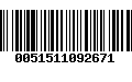 Código de Barras 0051511092671