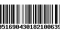 Código de Barras 00516904301821006398