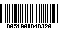 Código de Barras 0051900040320