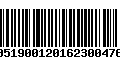 Código de Barras 00519001201623004765