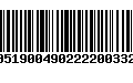 Código de Barras 00519004902222003322
