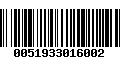 Código de Barras 0051933016002