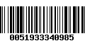 Código de Barras 0051933340985