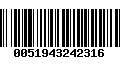 Código de Barras 0051943242316