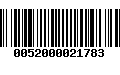 Código de Barras 0052000021783