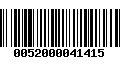 Código de Barras 0052000041415