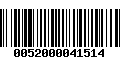 Código de Barras 0052000041514