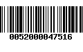 Código de Barras 0052000047516