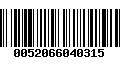 Código de Barras 0052066040315