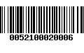 Código de Barras 0052100020006