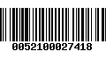 Código de Barras 0052100027418