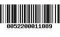 Código de Barras 0052200011089