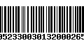 Código de Barras 00523300301320002653