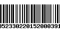 Código de Barras 00523302201520003918