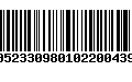 Código de Barras 00523309801022004395