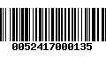 Código de Barras 0052417000135