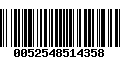 Código de Barras 0052548514358