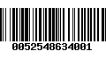 Código de Barras 0052548634001