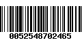 Código de Barras 0052548702465