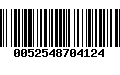 Código de Barras 0052548704124