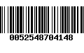 Código de Barras 0052548704148