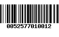 Código de Barras 0052577010012