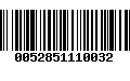 Código de Barras 0052851110032