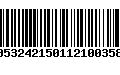 Código de Barras 00532421501121003581