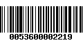 Código de Barras 0053600002219